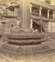Close view of the base of the Aruna-stambha in front of the Jagannatha Temple, Puri-Odisha Old Photos